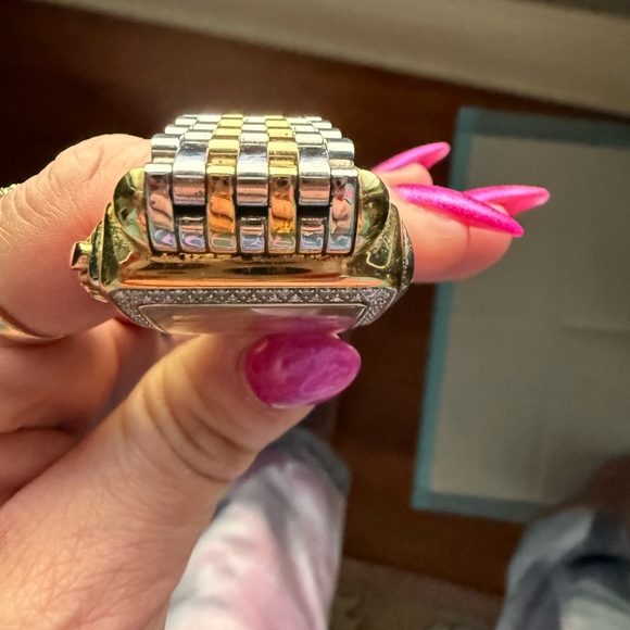 Michele Deco Madison Diamond Two-Tone 18k/SS Diamond Dial Watch $4000 - Picture 8 of 14